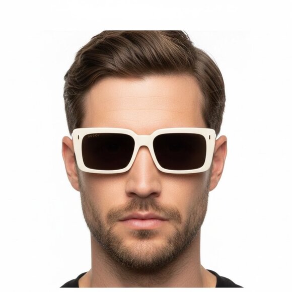 Authentic Gucci GG0543S 002 Cream & Black Brown Sunglasses – New